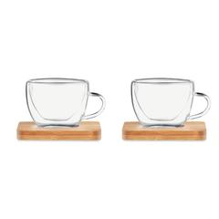 Vue 2 verres expresso double paroi - Belize de couleur blanc| Krokrodeal