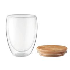 Vue Verre double paroi 350 ml - Tirana medium de couleur blanc| Krokrodeal