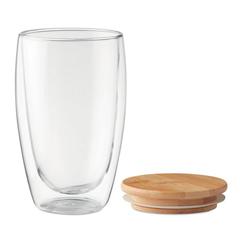 Vue Verre double paroi 450 ml - Tirana large de couleur blanc| Krokrodeal