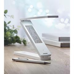 Vue Lampe de bureau station météo - Zeta de couleur blanc| Krokrodeal