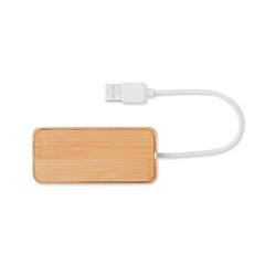 Vue Hub USB 3 ports Bambou - Vina de couleur marron| Krokrodeal