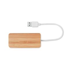 Vue Hub USB 3 ports Bambou - Vina de couleur marron| Krokrodeal