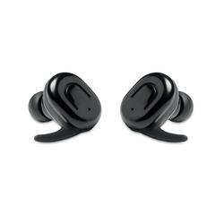 Vue Ecouteurs avec chargeur - Twins de couleur noir| Krokrodeal
