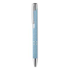 Vue Stylo poussoir blé paille ABS - Bern pecas de couleur bleu| Krokrodeal