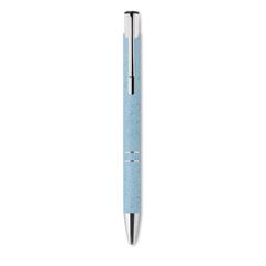 Vue Stylo poussoir blé paille ABS - Bern pecas de couleur bleu| Krokrodeal