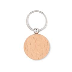 Porte-clés rond en bois - Toty wood publicitaire pas cher