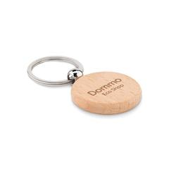 Vue Porte-clés rond en bois - Toty wood de couleur marron| Krokrodeal