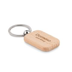 Vue Porte-clés rectangulaire bois - Poty wood de couleur marron| Krokrodeal