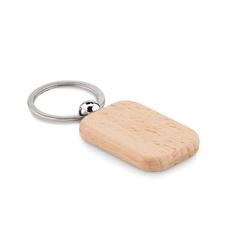 Vue Porte-clés rectangulaire bois - Poty wood de couleur marron| Krokrodeal
