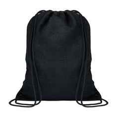 Vue Sac à cordon chiné - Tocayo de couleur noir| Krokrodeal