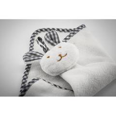 Vue Serviette lapin en peluche - Hug me de couleur blanc| Krokrodeal
