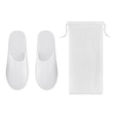 Vue Paire de pantoufles & pochette - Flip flap de couleur blanc| Krokrodeal