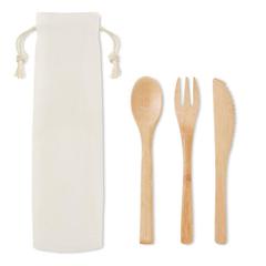 Vue Set de couverts en bambou - Setboo de couleur marron| Krokrodeal