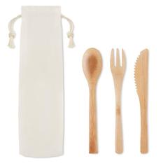 Vue Set de couverts en bambou - Setboo de couleur marron| Krokrodeal