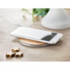 Vue Chargeur sans fil en bambou - Despad de couleur marron| Krokrodeal