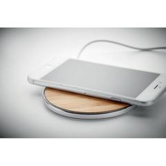 Vue Chargeur sans fil en bambou - Despad de couleur marron| Krokrodeal