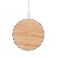 Vue Chargeur sans fil en bambou - Despad de couleur marron| Krokrodeal