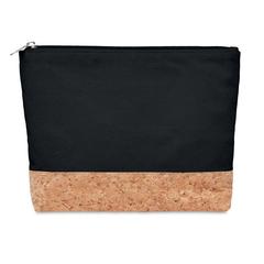 Vue Trousse liège & coton - Porto bag de couleur noir| Krokrodeal