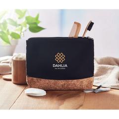 Vue Trousse liège & coton - Porto bag de couleur noir| Krokrodeal