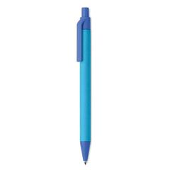 Vue Stylo à bille en papier/maïs - Cartoon coloured de couleur bleu| Krokrodeal