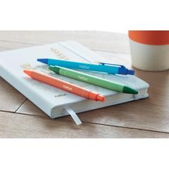 Vue Stylo à bille en papier/maïs - Cartoon coloured de couleur orange| Krokrodeal