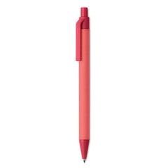 Vue Stylo à bille en papier/maïs - Cartoon coloured de couleur rouge| Krokrodeal