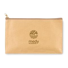 Vue Trousse en papier tissé - Flat case de couleur marron| Krokrodeal