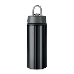 Vue Bouteille Aluminium 600 ml - Atlanta de couleur noir| Krokrodeal
