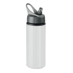 Vue Bouteille Aluminium 600 ml - Atlanta de couleur blanc| Krokrodeal