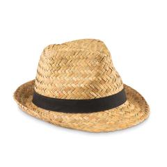 Vue Chapeau en paille naturelle - Montevideo de couleur noir| Krokrodeal