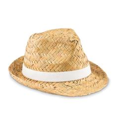 Vue Chapeau en paille naturelle - Montevideo de couleur blanc| Krokrodeal