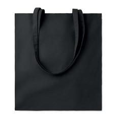 Vue Sac shopping coton 180gr/m² - Cottonel colour ++ de couleur noir| Krokrodeal