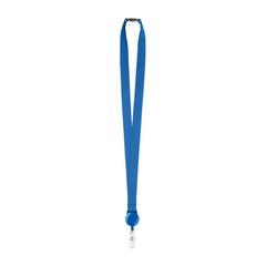 Vue Lanyard avec badge extensible - Zip lanyard de couleur bleu| Krokrodeal
