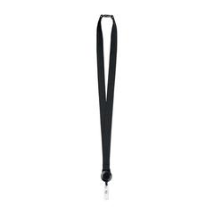 Vue Lanyard avec badge extensible - Zip lanyard de couleur noir| Krokrodeal