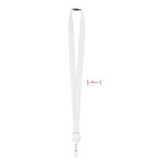 Vue Lanyard avec badge extensible - Zip lanyard de couleur blanc| Krokrodeal