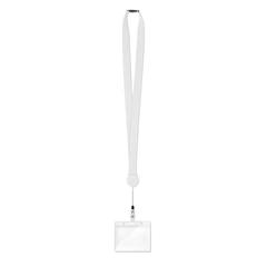 Vue Lanyard avec badge extensible - Zip lanyard de couleur blanc| Krokrodeal