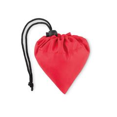 Vue Sac de courses pliable en RPET - Foldpet de couleur rouge| Krokrodeal