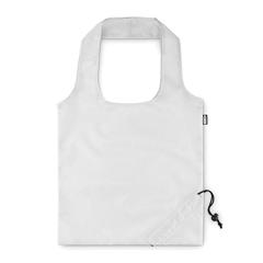Vue Sac de courses pliable en RPET - Foldpet de couleur blanc| Krokrodeal