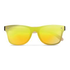 Vue Lunettes de soleil - Aloha de couleur jaune| Krokrodeal