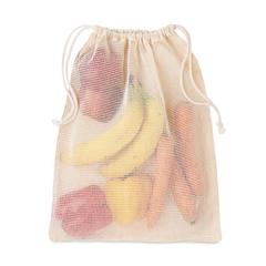 Vue Sac réutilisable filet coton - Veggie de couleur marron| Krokrodeal