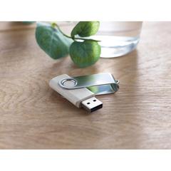 Vue Clé USB 16Go Paille/ PP - Techmate+ de couleur marron| Krokrodeal