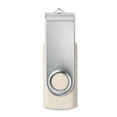 Vue Clé USB 16Go Paille/ PP - Techmate+ de couleur marron| Krokrodeal