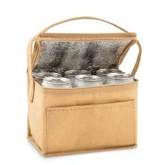 Vue Sac isotherme 6 canettes - Papercool de couleur marron| Krokrodeal