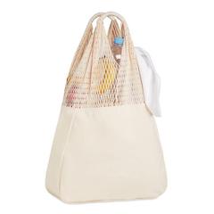 Vue Sac de plage coton / filet - Barbuda de couleur marron| Krokrodeal