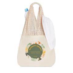 Vue Sac de plage coton / filet - Barbuda de couleur marron| Krokrodeal