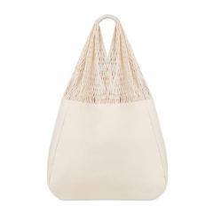 Vue Sac de plage coton / filet - Barbuda de couleur marron| Krokrodeal