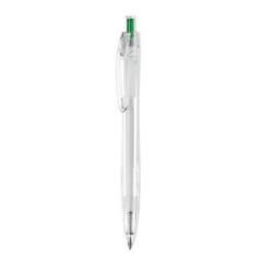 Vue Stylo bille push en RPET - Rpet pen de couleur vert| Krokrodeal