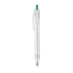 Vue Stylo bille push en RPET - Rpet pen de couleur vert| Krokrodeal