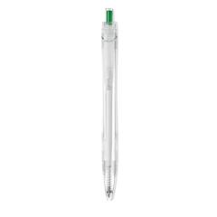 Vue Stylo bille push en RPET - Rpet pen de couleur vert| Krokrodeal