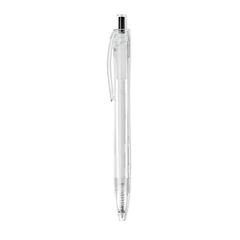 Vue Stylo bille push en RPET - Rpet pen de couleur noir| Krokrodeal